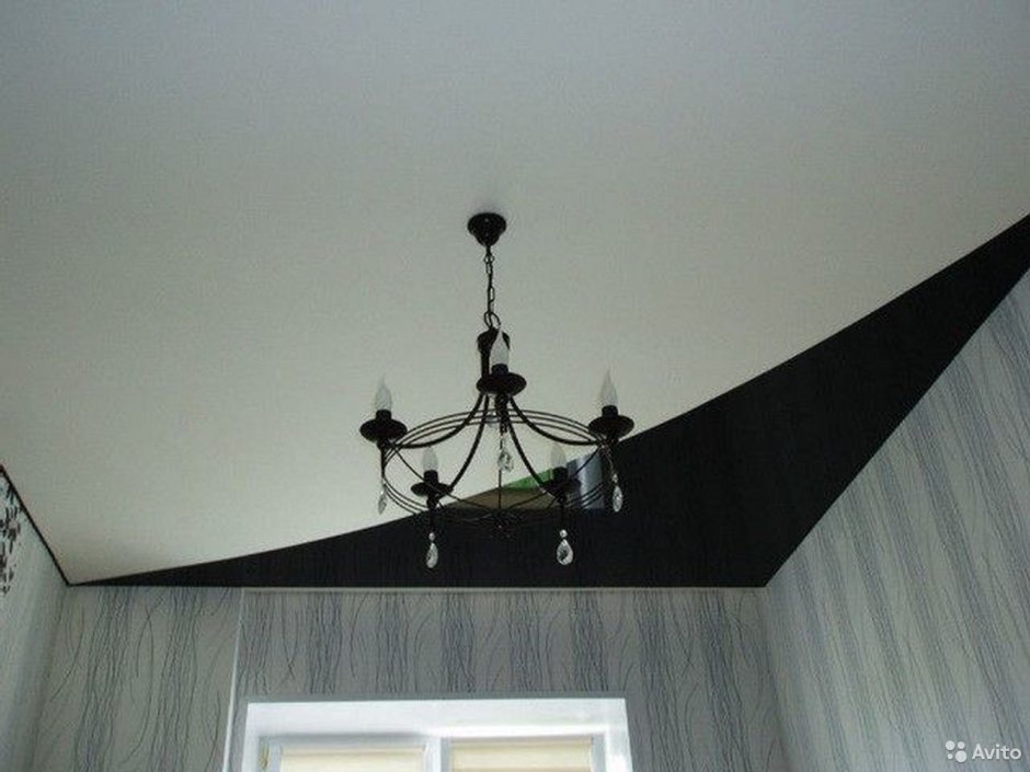 Натяжные потолки черно белые