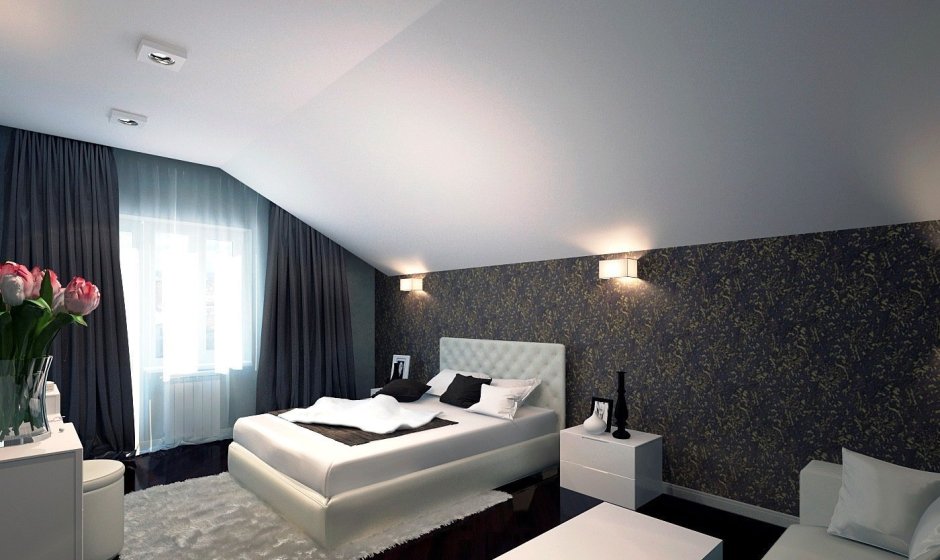 Темные обои в интерьере