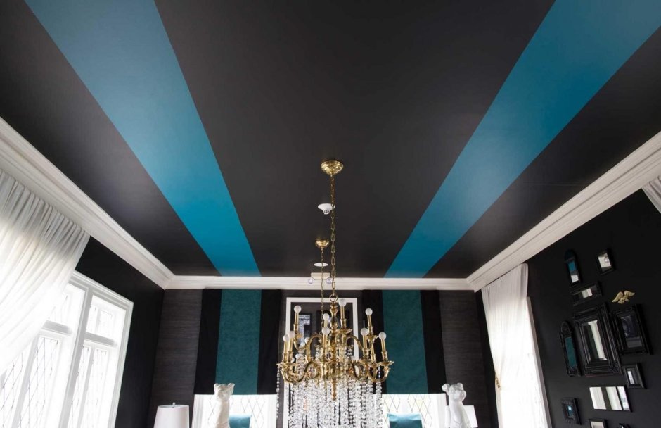 Глянцевый крашеный потолок