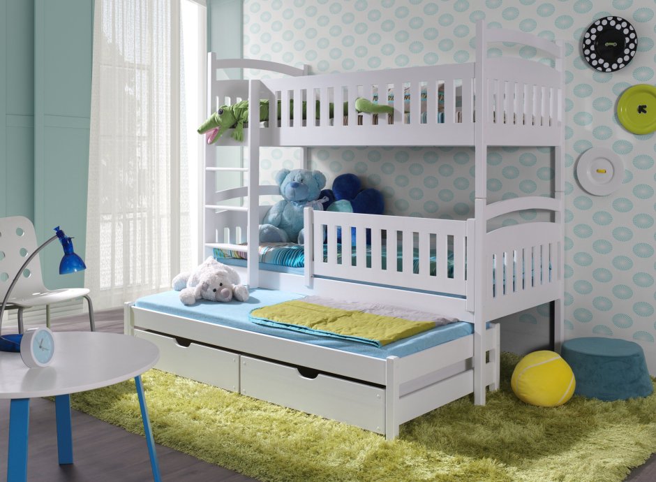 Раздвижная двухъярусная детская кровать