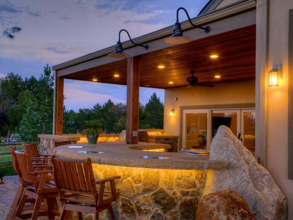 Освещение на открытой террасе