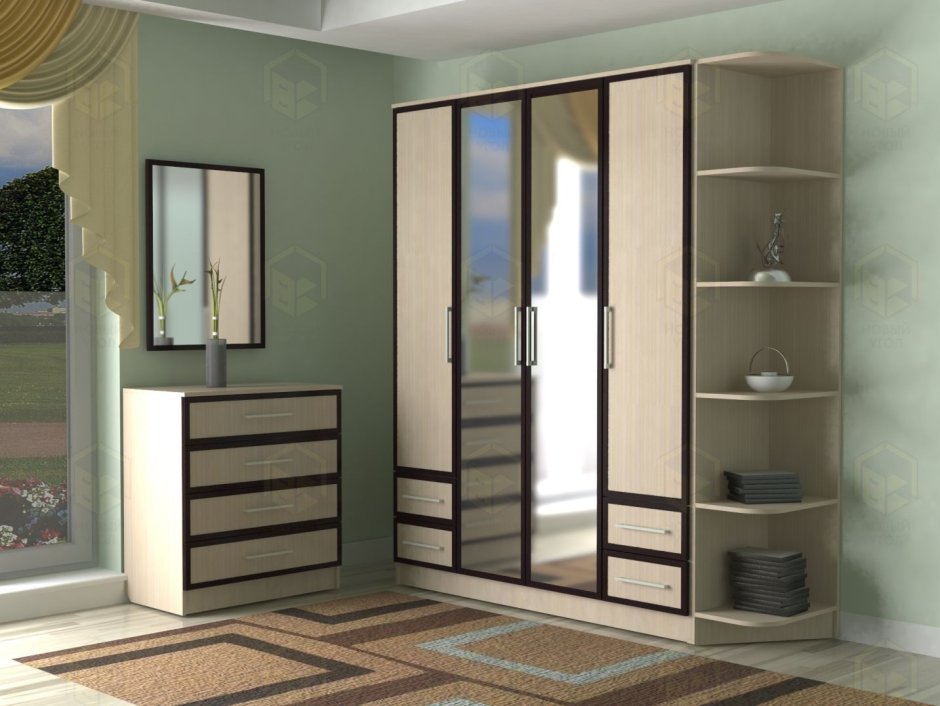 Шкаф 4х створчатый №1