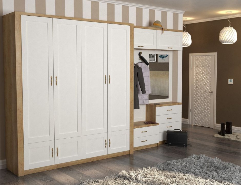Шкаф в прихожую с распашными дверями