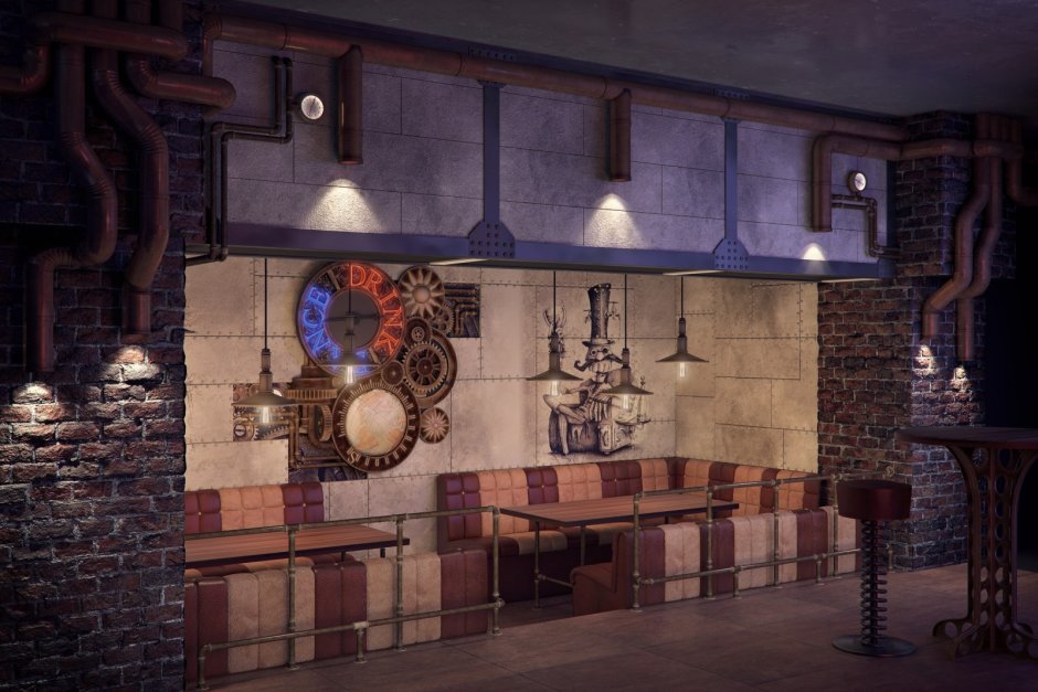 Стимпанк стиль в интерьере кухни