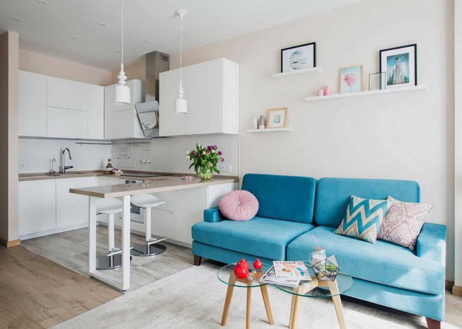 Кухня гостиная икеа 13м