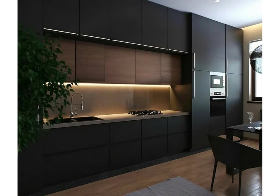 Кухня в темных тонах