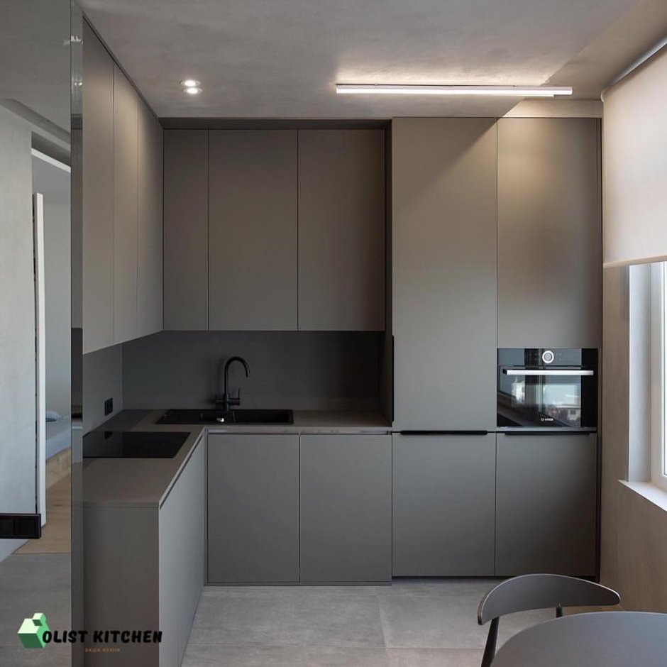 Серая кухня Минимализм