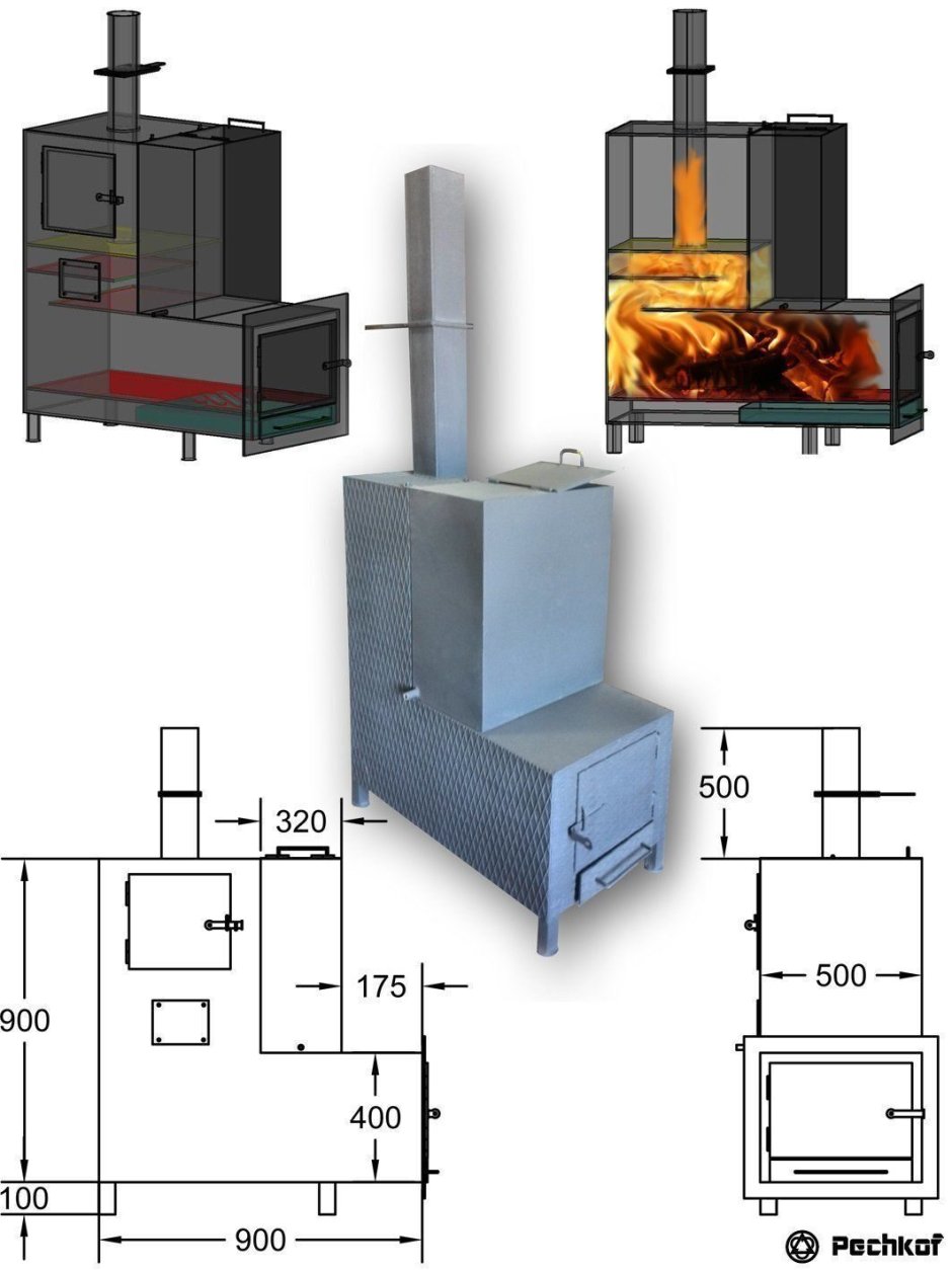 Печь для бани на 20 кубов чертеж