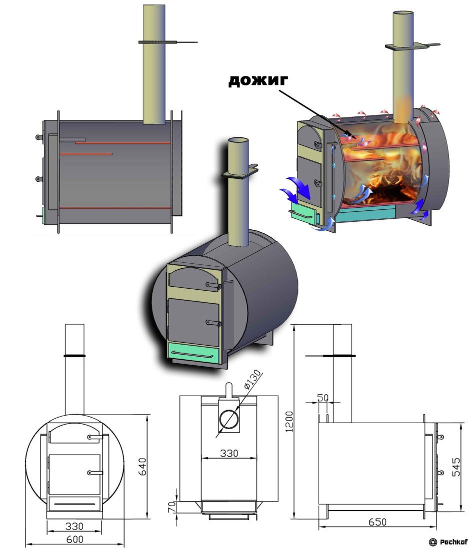 Печь банная с 530 трубы чертежи