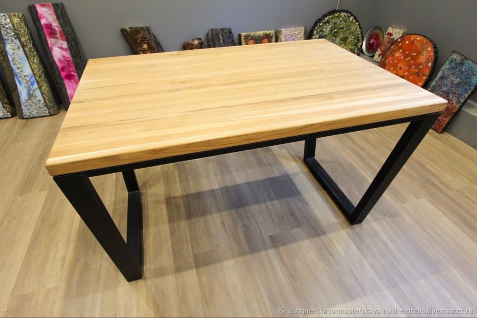 Стол лофт (столешница дуб, металл) r43-645