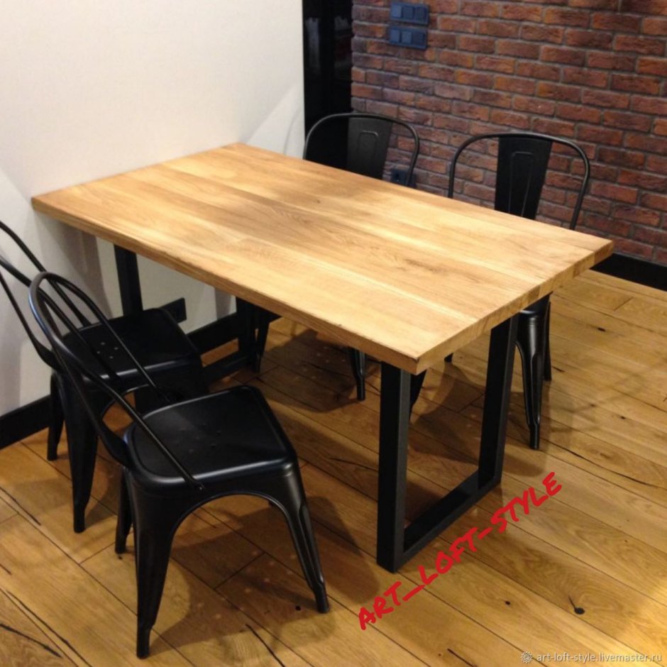 Стол дубовый лофт обеденный