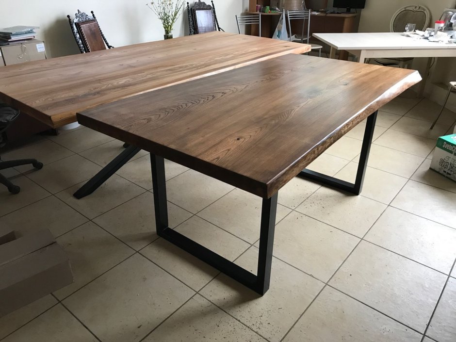 Стол лофт (столешница дуб, металл) r43-645