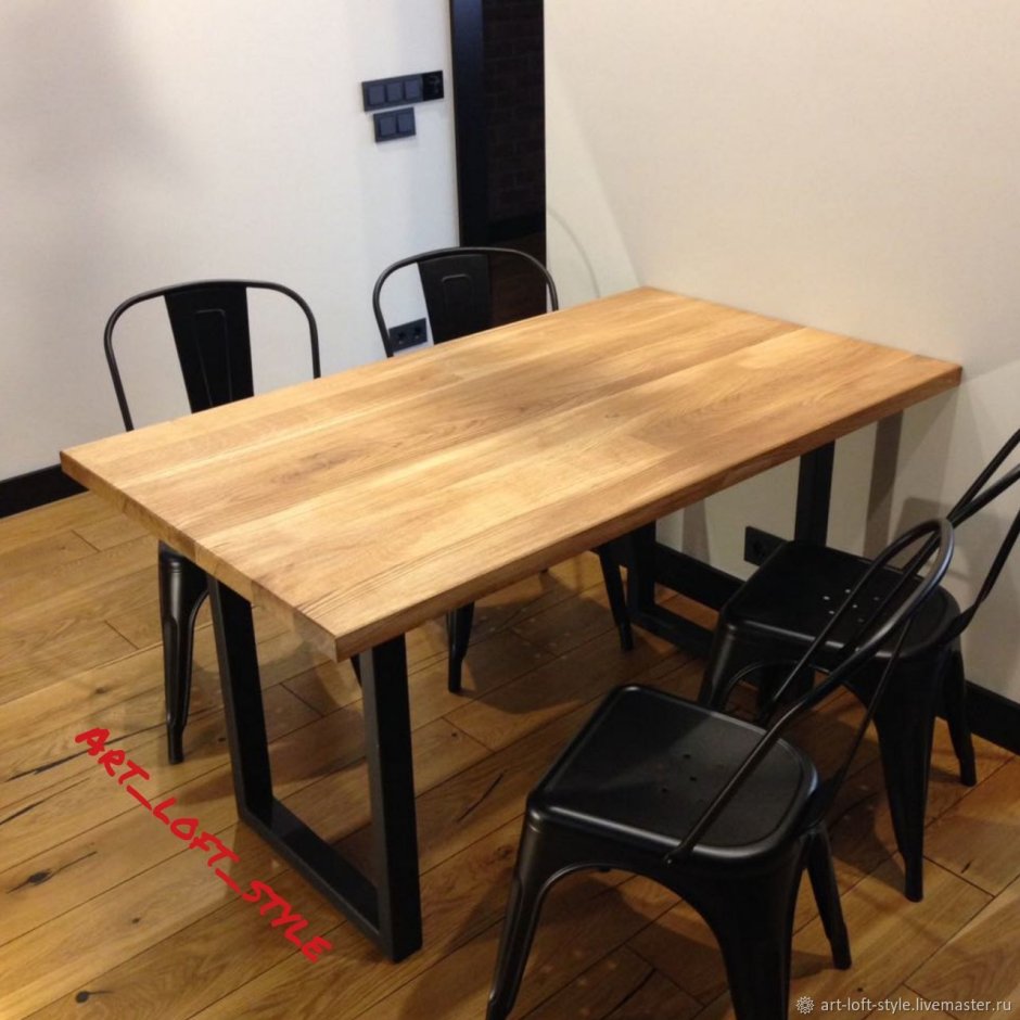 Массивный стол лофт