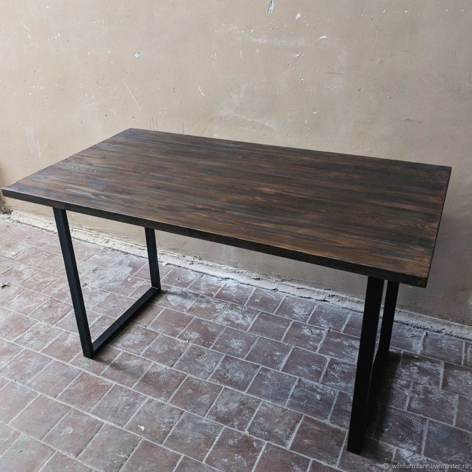 Стол обеденный в стиле лофт 120х80 МДФ, ножки металл