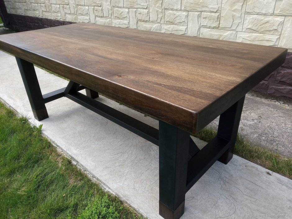 Стол из слэба дуба лофт