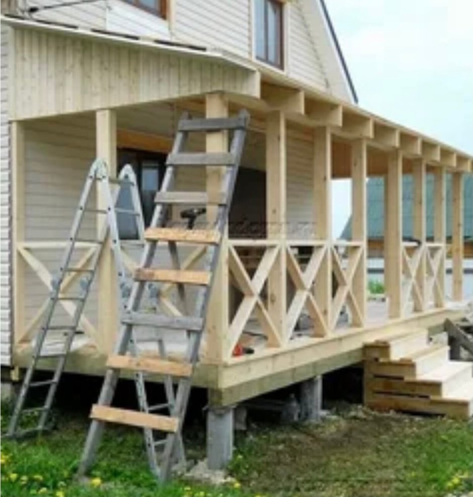 Пристрой к дачному домику с верандой