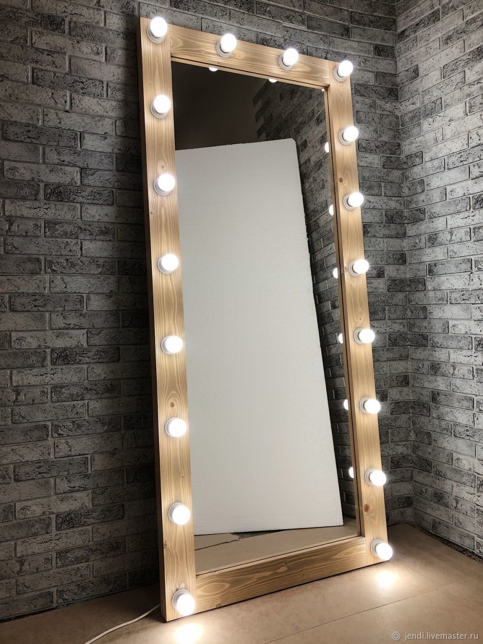 Зеркало гримерное с лампочками 180*80