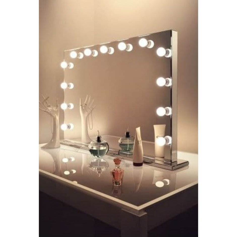 Гримерное зеркало для макияжа с подсветкой Hollywood