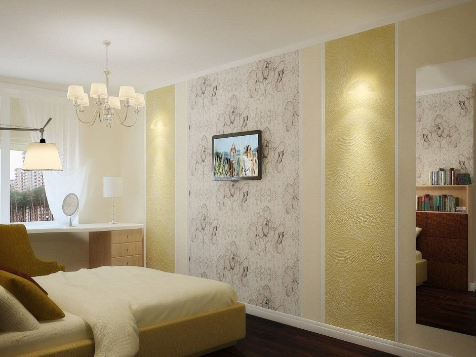 Сочетание обоев в однокомнатной квартире