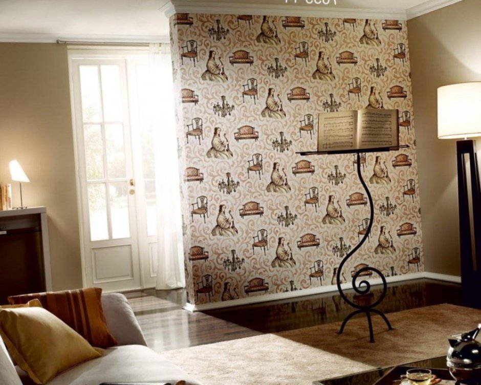 Расцветки обоев для зала