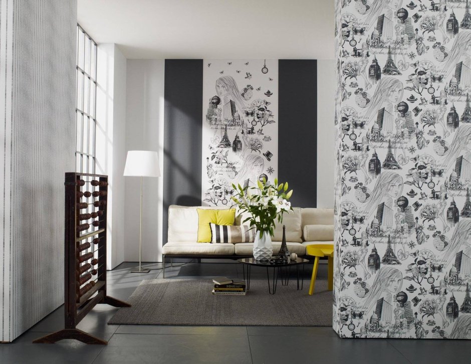 Комбинирование обоев в комнате