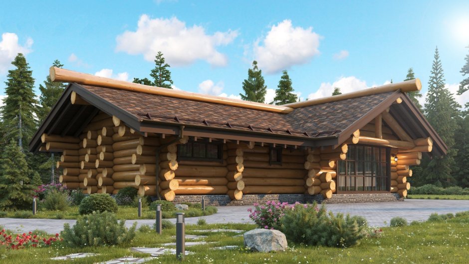 Сибирский сосна сруб баня проект