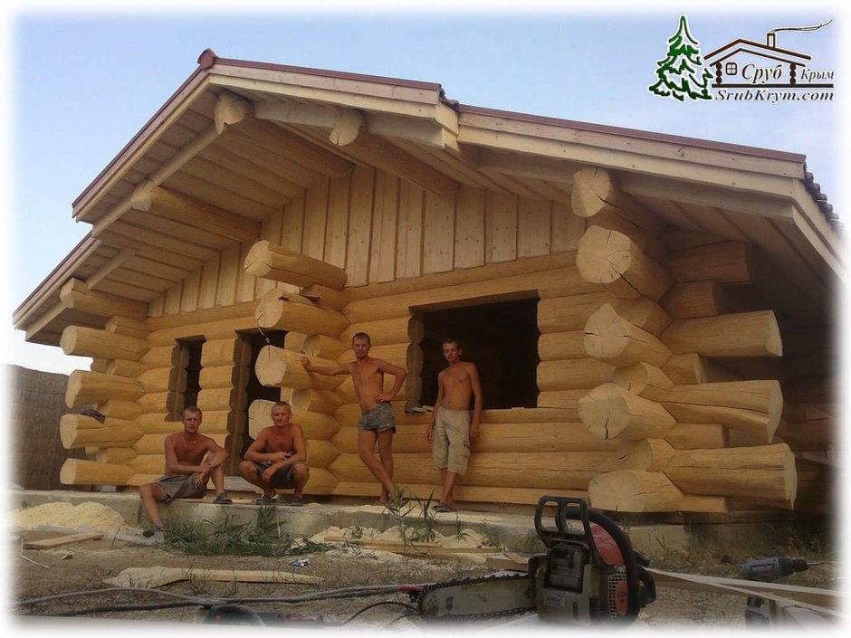 Дикий сруб баня 4на4