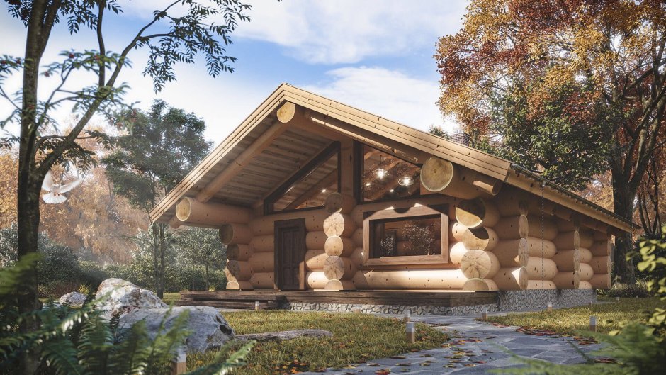 Дикий сруб кедр