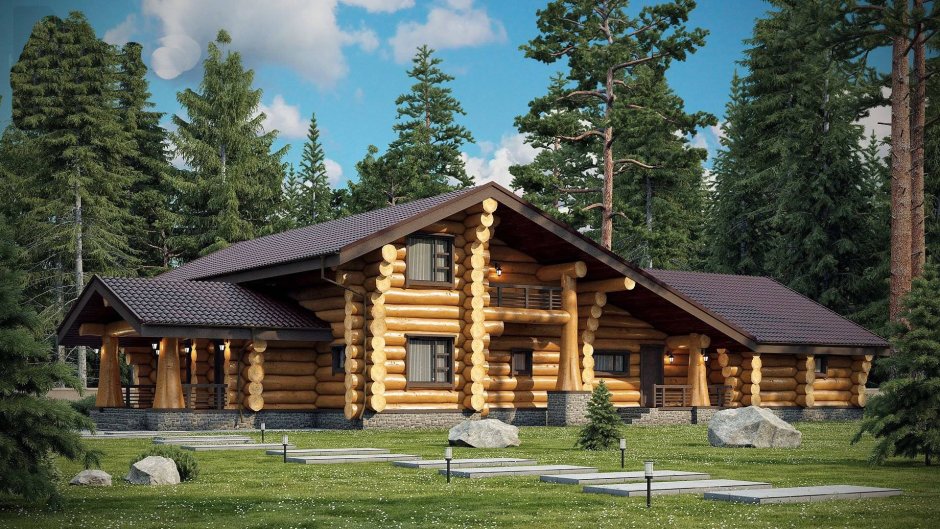 Дом из бревна кедра