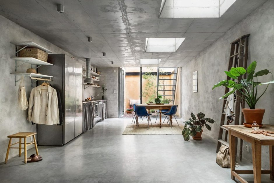 Стиль лофт бетон