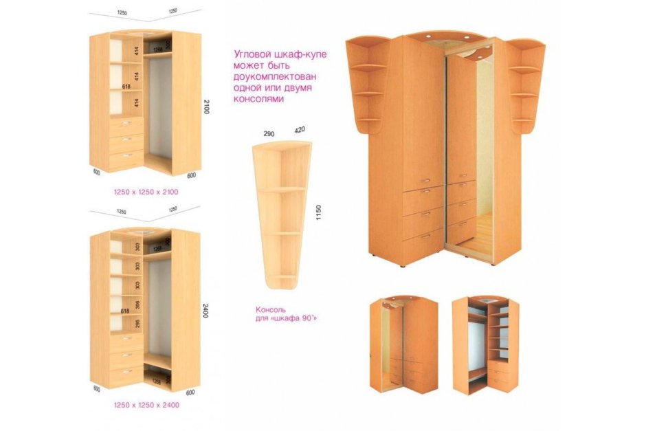 Шкаф угловой распашной г образный конструкция