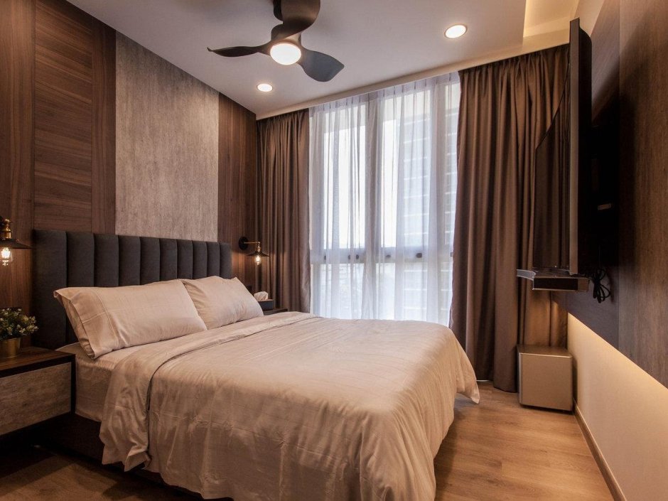 Спальня в коричневом цвете