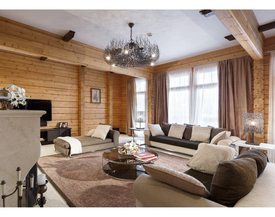 Дом из бруса интерьер экостиль