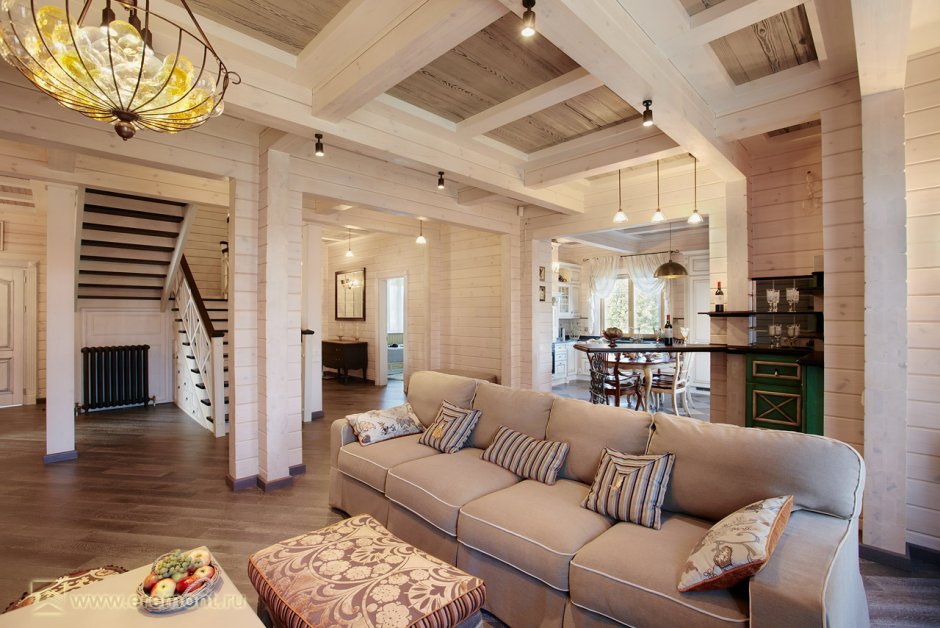 Интерьеры домов из клееного бруса ПАЛЕКС