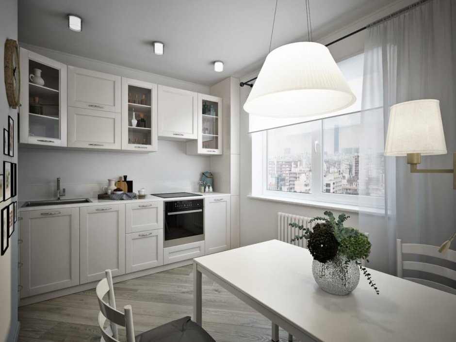 Бежевая кухня в скандинавском стиле