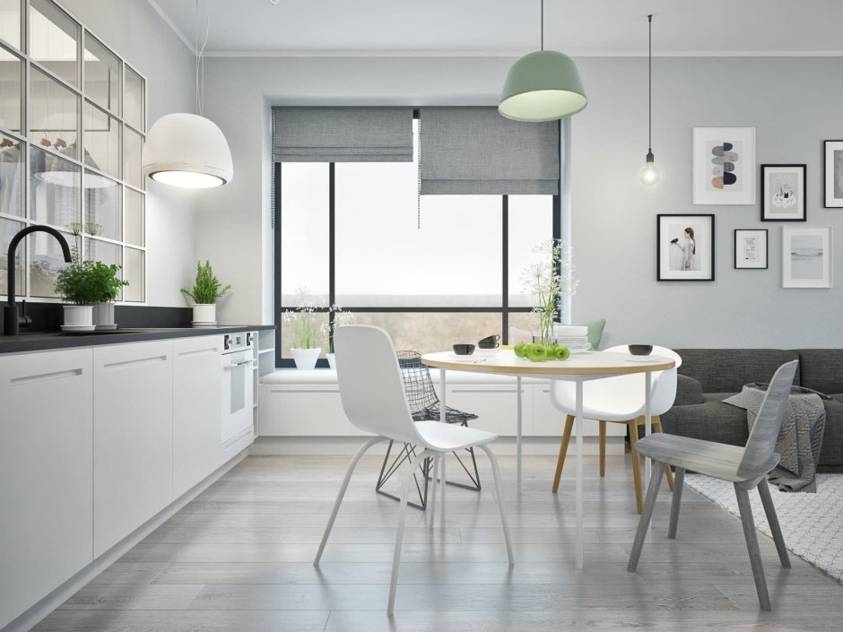 Скандинавский стиль в столовой