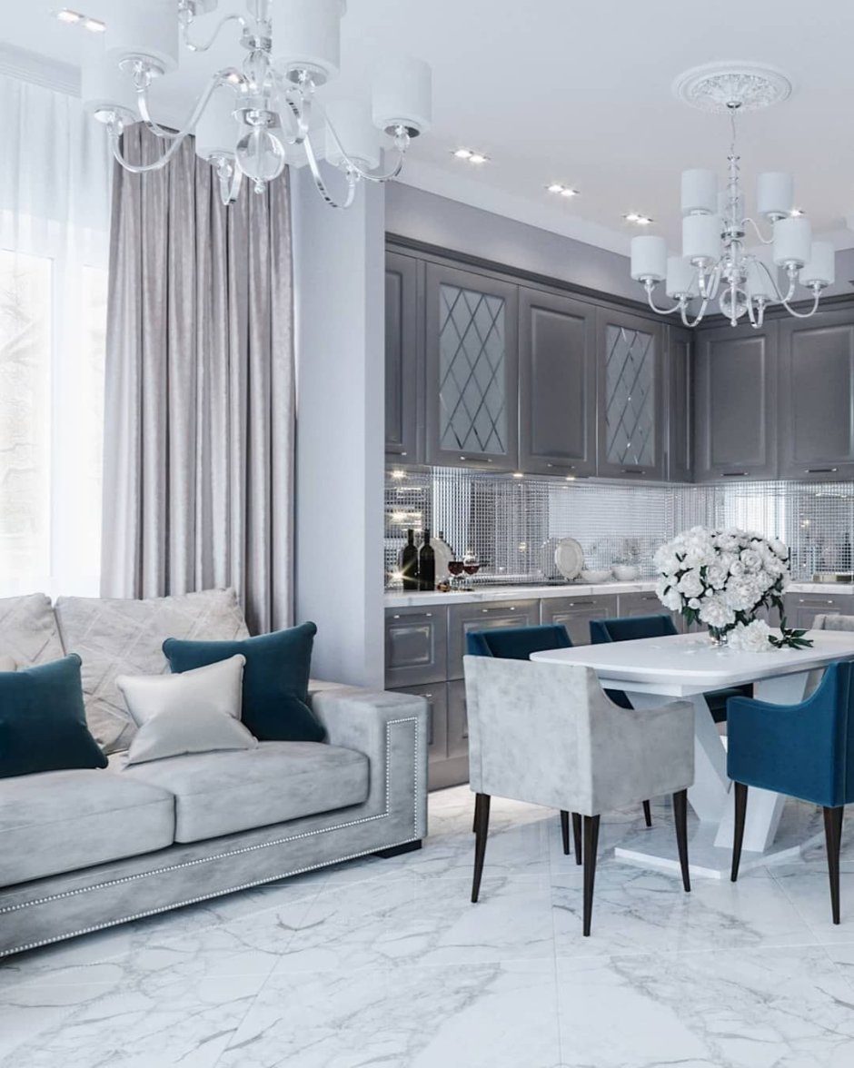 Кухня гостиная Неоклассика