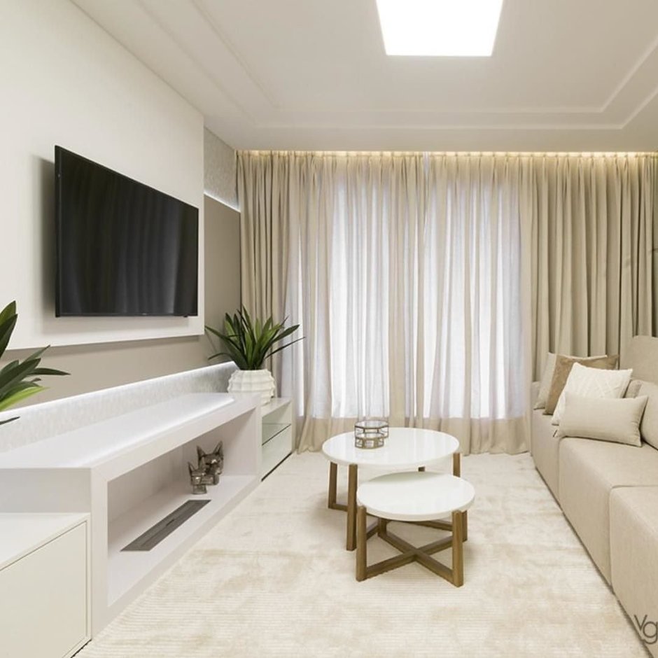 Гостиная в светлых тонах