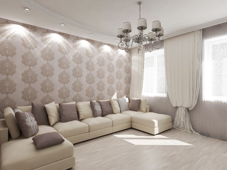 Зал в светлых тонах