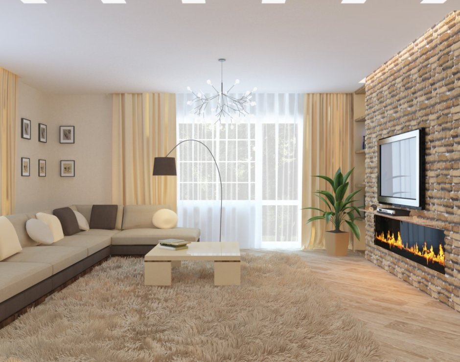 Просторная светлая гостиная