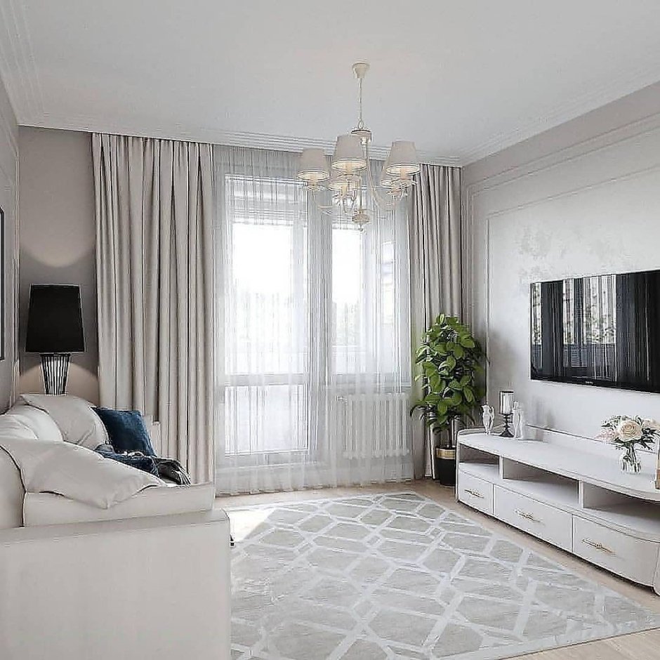 Гостиная в светло тонах