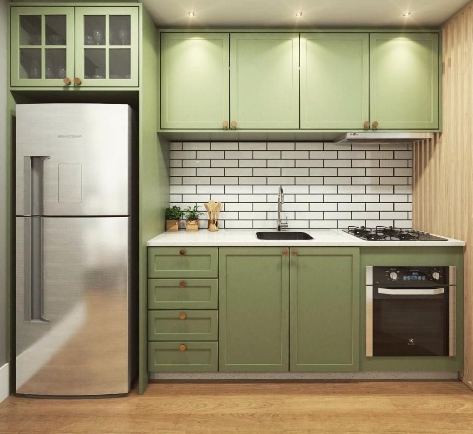 Фисташковый кухонный гарнитур