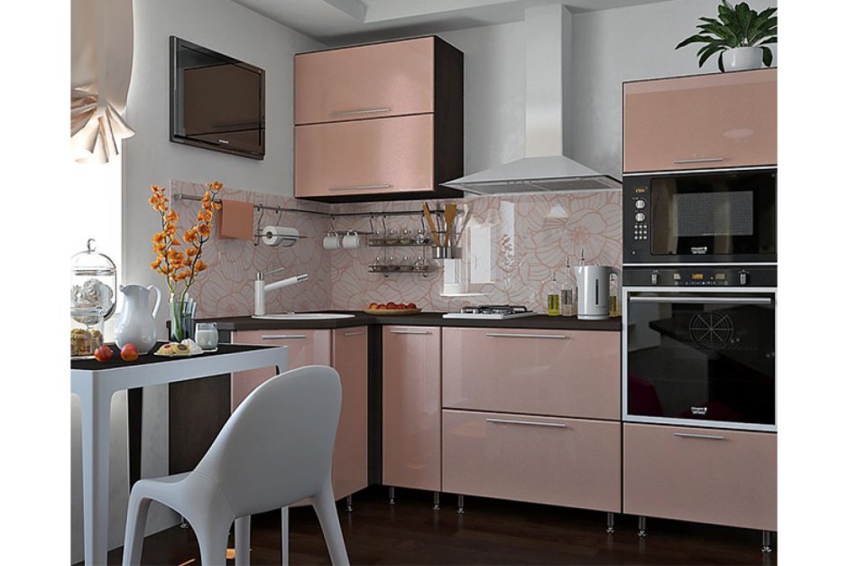 Расцветки кухонных гарнитуров для маленькой кухни
