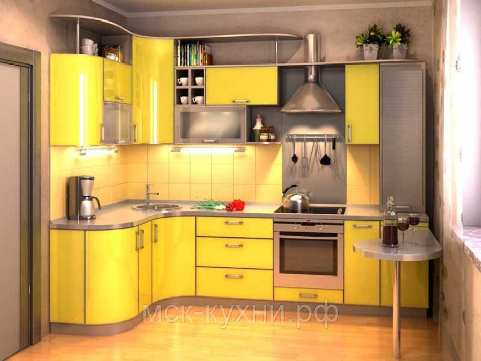 Кухня радиусная для маленькой кухни