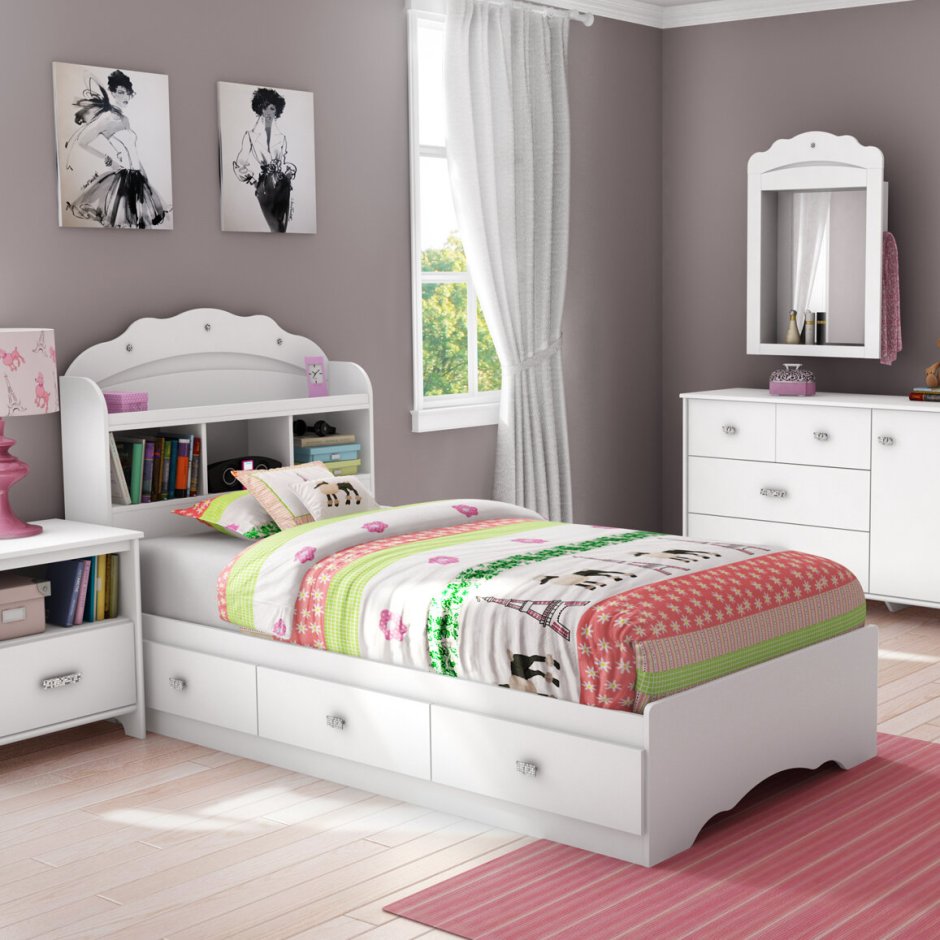 белая мебель в спальню для девочки