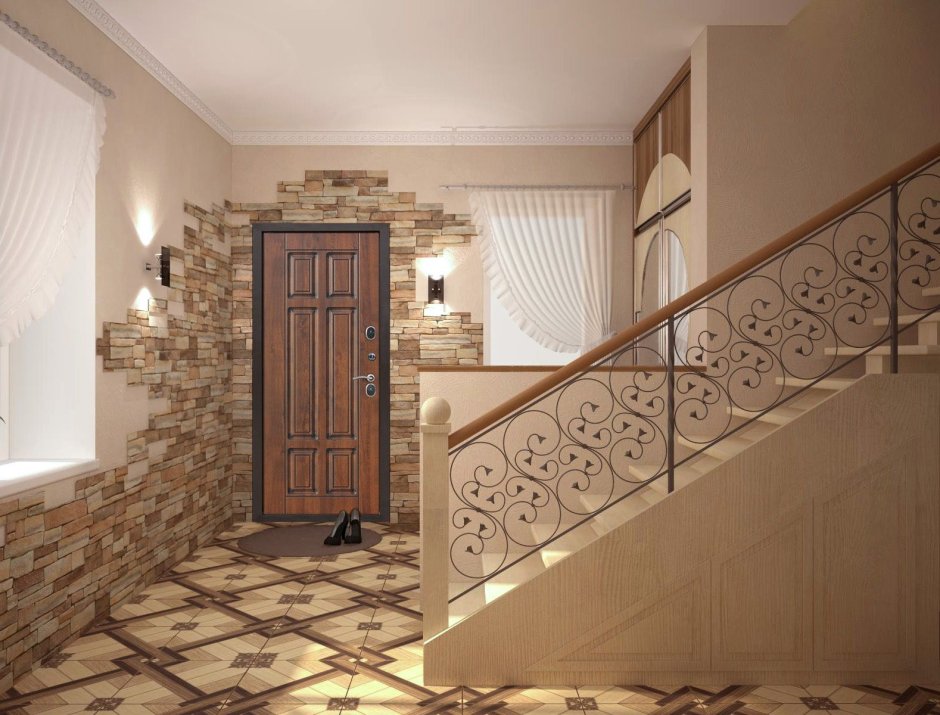 Декоративная плитка в коридоре