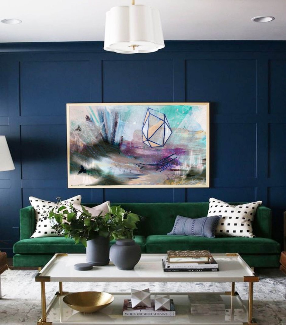 Интерьер в сине-зеленых тонах