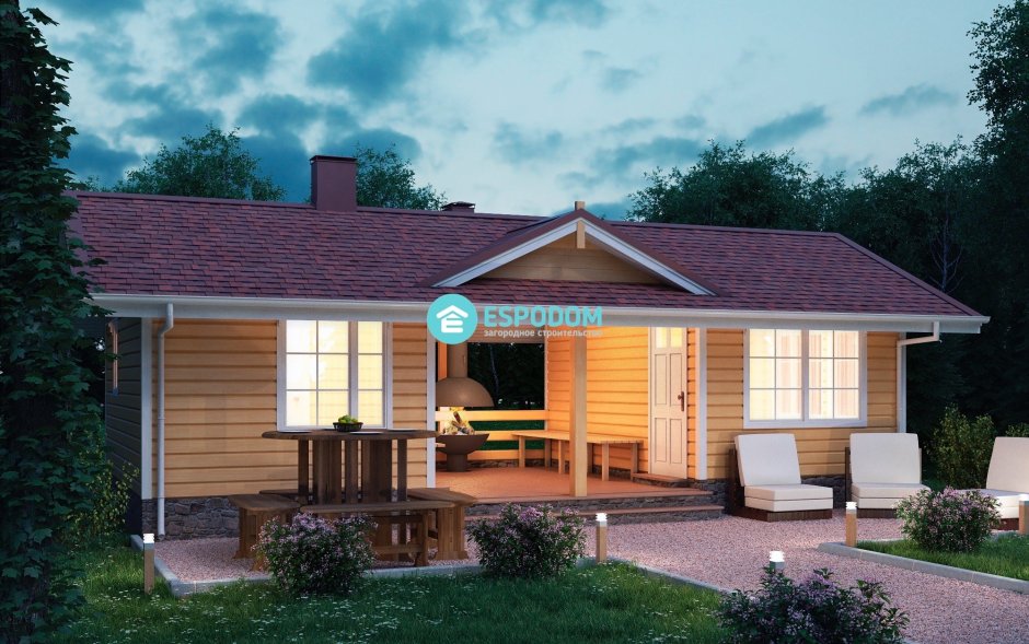 Одноэтажная баня 100м2