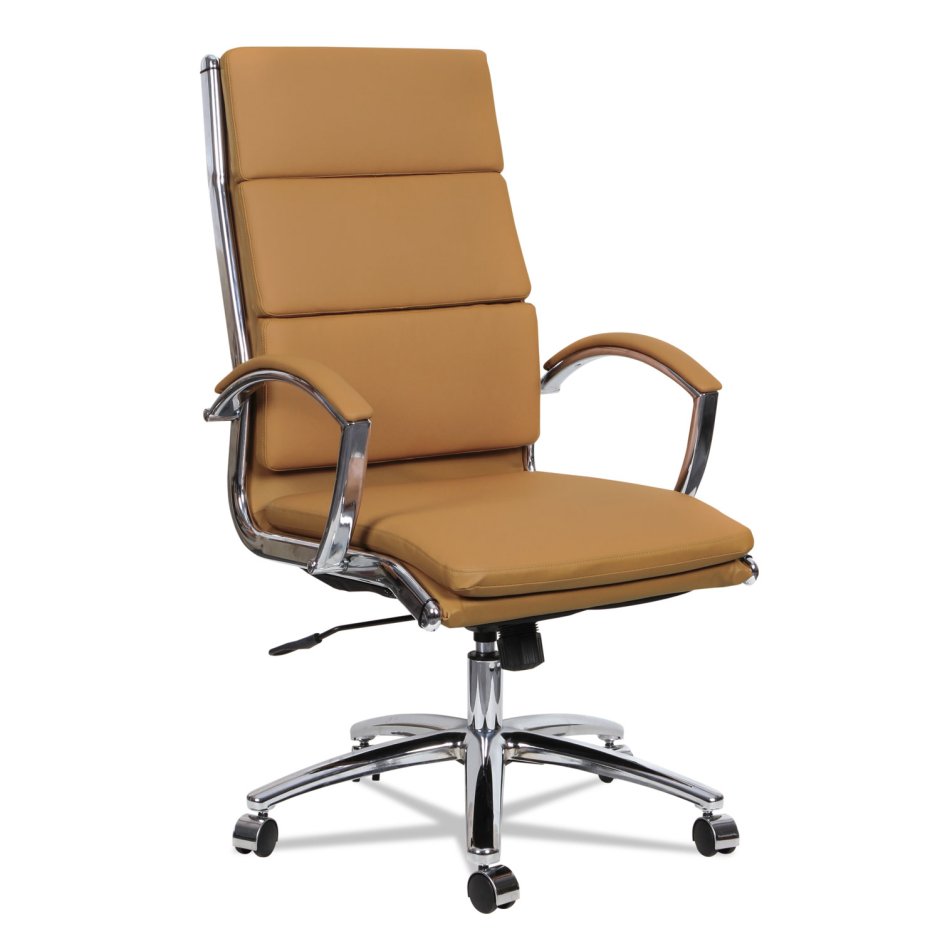 Camel Vegan Leather Executive Classic Padded High back Office Desk Chair