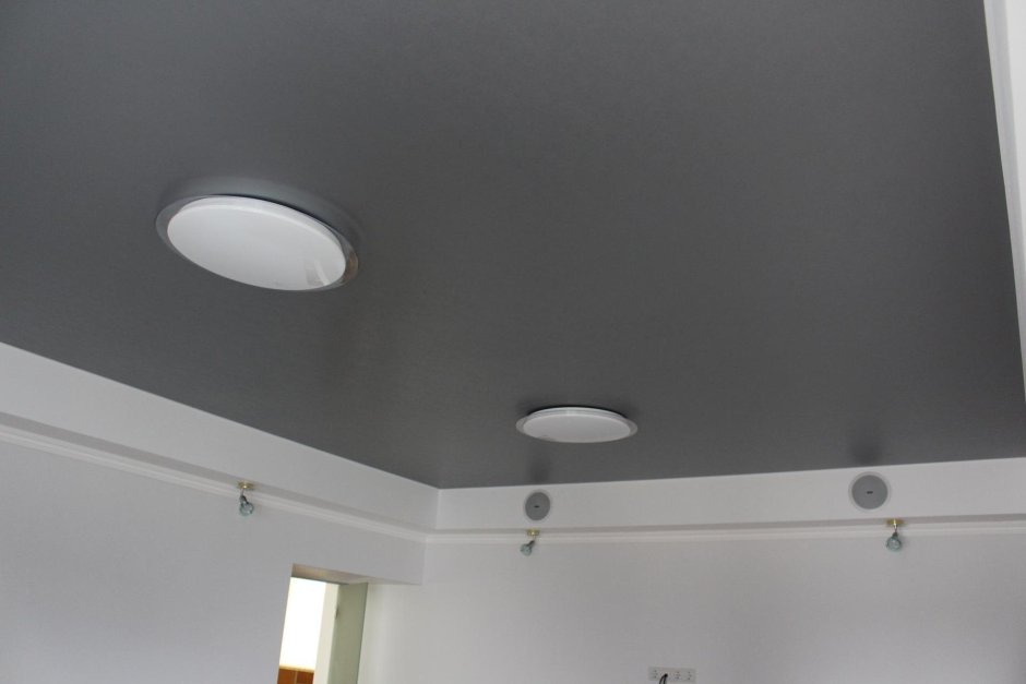 Натяжной потолок цвет серый 313 ПВХ матовый